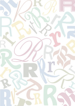 糊狀的彩色字母R