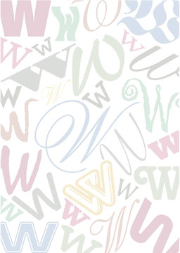 糊狀的彩色字母W