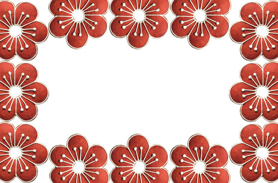 紅色的花框