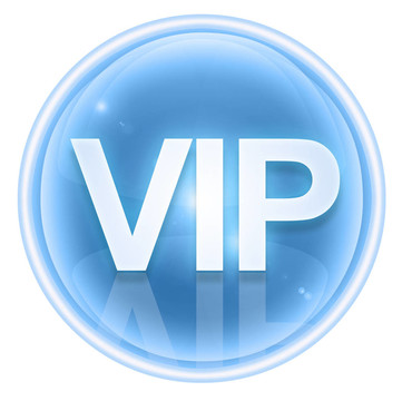 VIP圖標(biāo)冰；白色背景隔離。