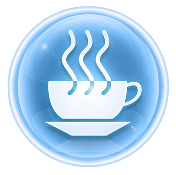 咖啡杯圖標冰；白色背景隔離。