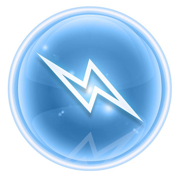 閃電圖標(biāo)冰；白色背景隔離。