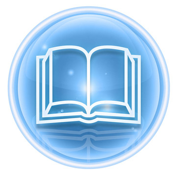 書圖標(biāo)冰；孤立的白色背景。