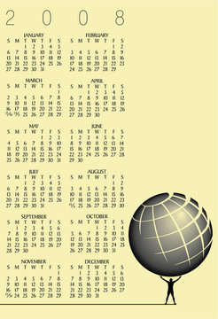 一個2009的全球日歷