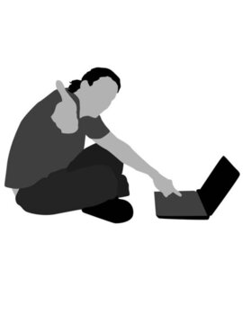 成功的年輕人帶著筆記本電腦