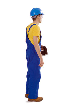 在工作服的男性建筑工人