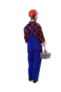 在工作服的女建筑工人