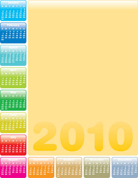 七彩日歷為2010