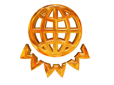 金色圖案的環(huán)球WWW信互聯(lián)網(wǎng)概念在白