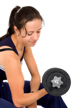 女孩做freeweights