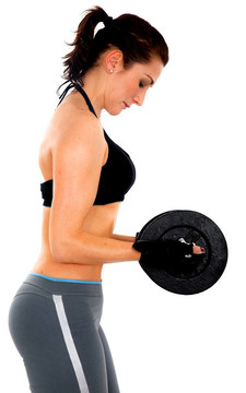 女孩做freeweights