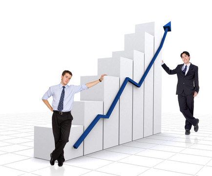 業(yè)務(wù)增長(zhǎng)和成功圖表與業(yè)務(wù)人員