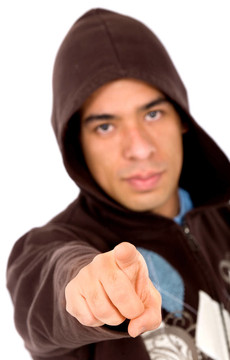 憤怒的男人指著你