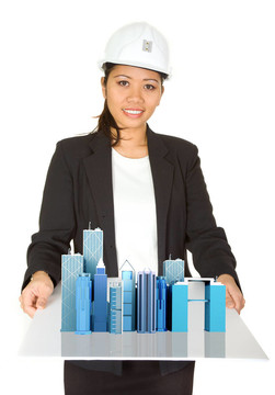 展示她的項目的女建筑師