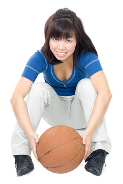 亞洲女人玩球