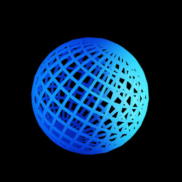 面藍(lán)色3D球體