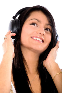 女孩聽(tīng)音樂(lè)