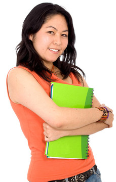 帶筆記本的女學(xué)生