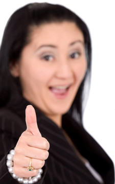 商業(yè)女人豎起大拇指