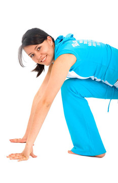 健身女孩準(zhǔn)備比賽