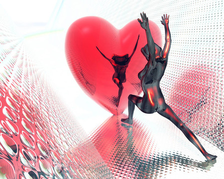 紅色愛3D心