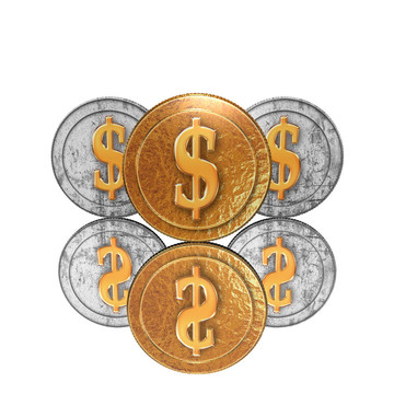 金色的硬幣與反射鏡