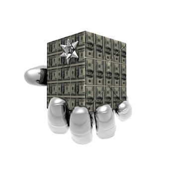 禮品盒金字塔與美元紙幣紋理