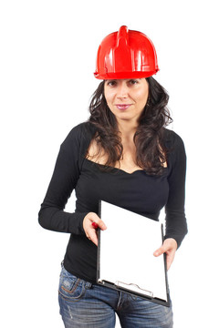 微笑的女建筑師