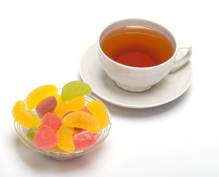 水果糖果和茶