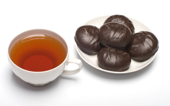 棉花糖和一杯茶。