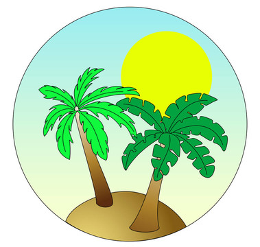 廣金島天空藍(lán)色背景與太陽