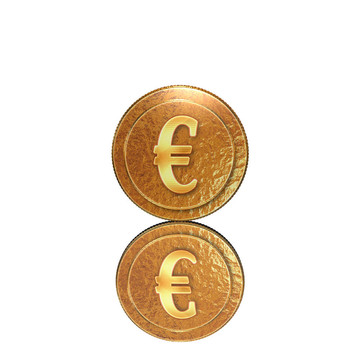 金色的硬幣與反射鏡