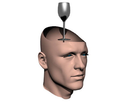 3D男人用玻璃破解頭