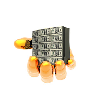 禮品盒金字塔與美元紙幣紋理