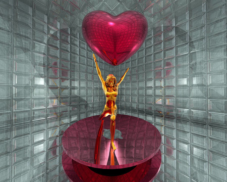3D黃金虛擬女孩