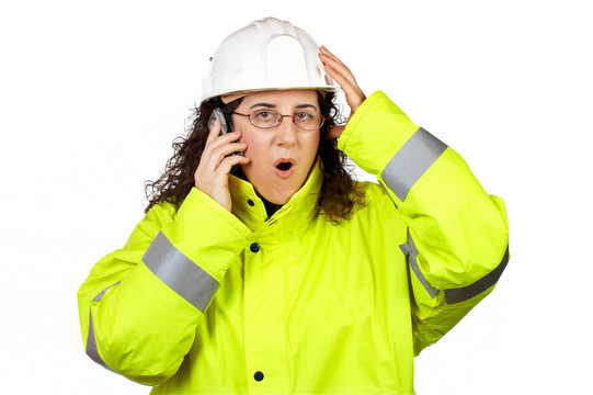 女建筑工人驚訝
