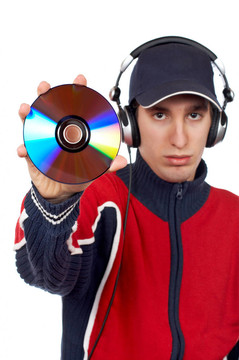 DJ拿著一盤
