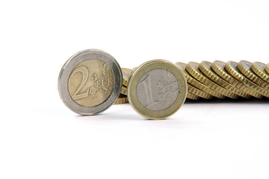 一個(gè)和兩個(gè)eurocoins