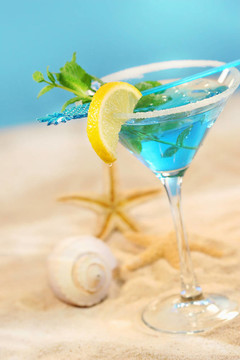 藍色熱帶夏季飲品