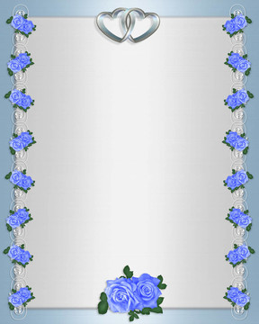 藍(lán)色玫瑰在緞面邀請(qǐng)