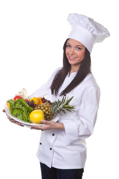 Cook供應(yīng)一碗水果和蔬菜