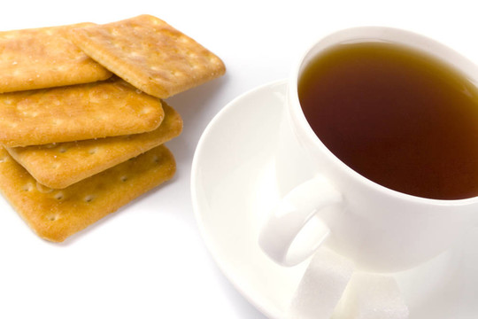 一杯茶；糖和餅干