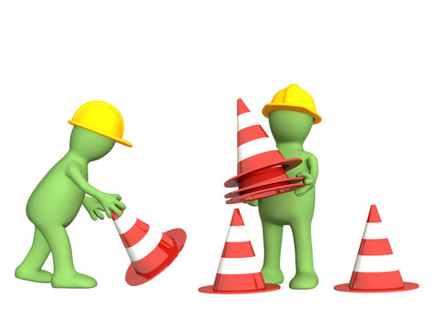 具有緊急錐的3D木偶