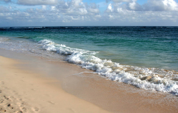 海浪在蓬塔卡納海灘