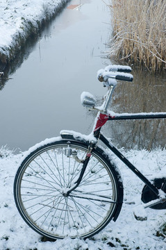 雪地里的自行車