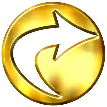三維金色框架箭