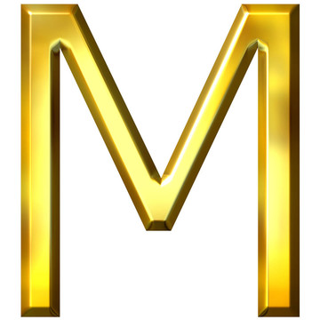 3D黃金字母M