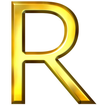 3D黃金字母R