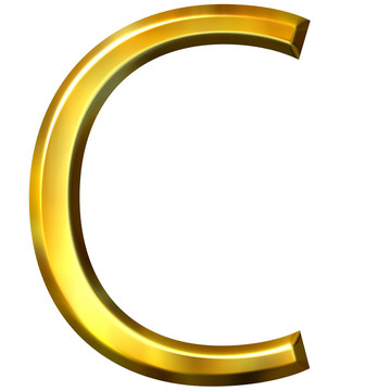 3D金色字母C