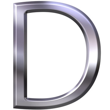 三維銀字母D